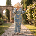 L/XL Crystal Teena Printed Cotton Dress 57" Long Jalabiya RN 778