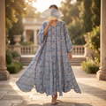 L/XL Meher Crystal Cotton Dress 57" Long Jalabiya RN 431