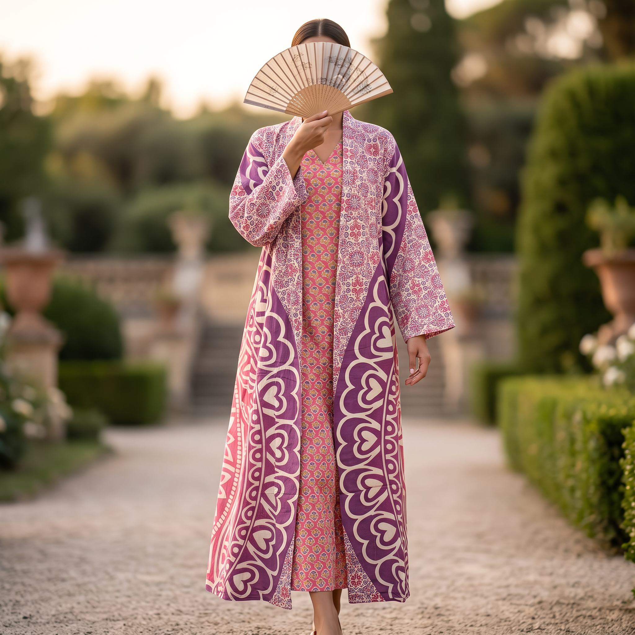 L-XL Cotton Abaya & Inner Set length 57” Long RN 437