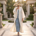 L-XL Linen & Cotton Abaya & Inner Set length 57” Long RN 444