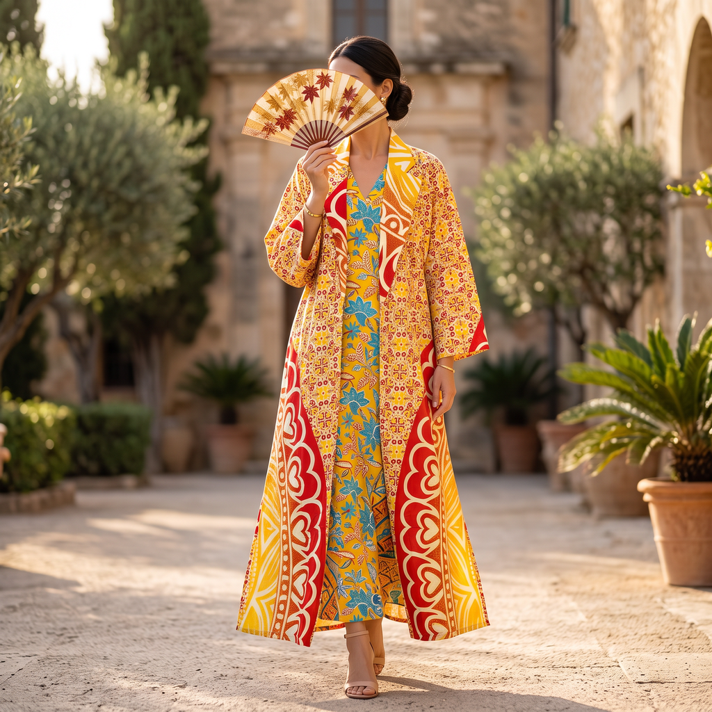 S-M Cotton Abaya & Inner Set length 57” Long RN 449