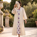 S-M Linen & Cotton Abaya & Inner Set length 57” Long RN 450