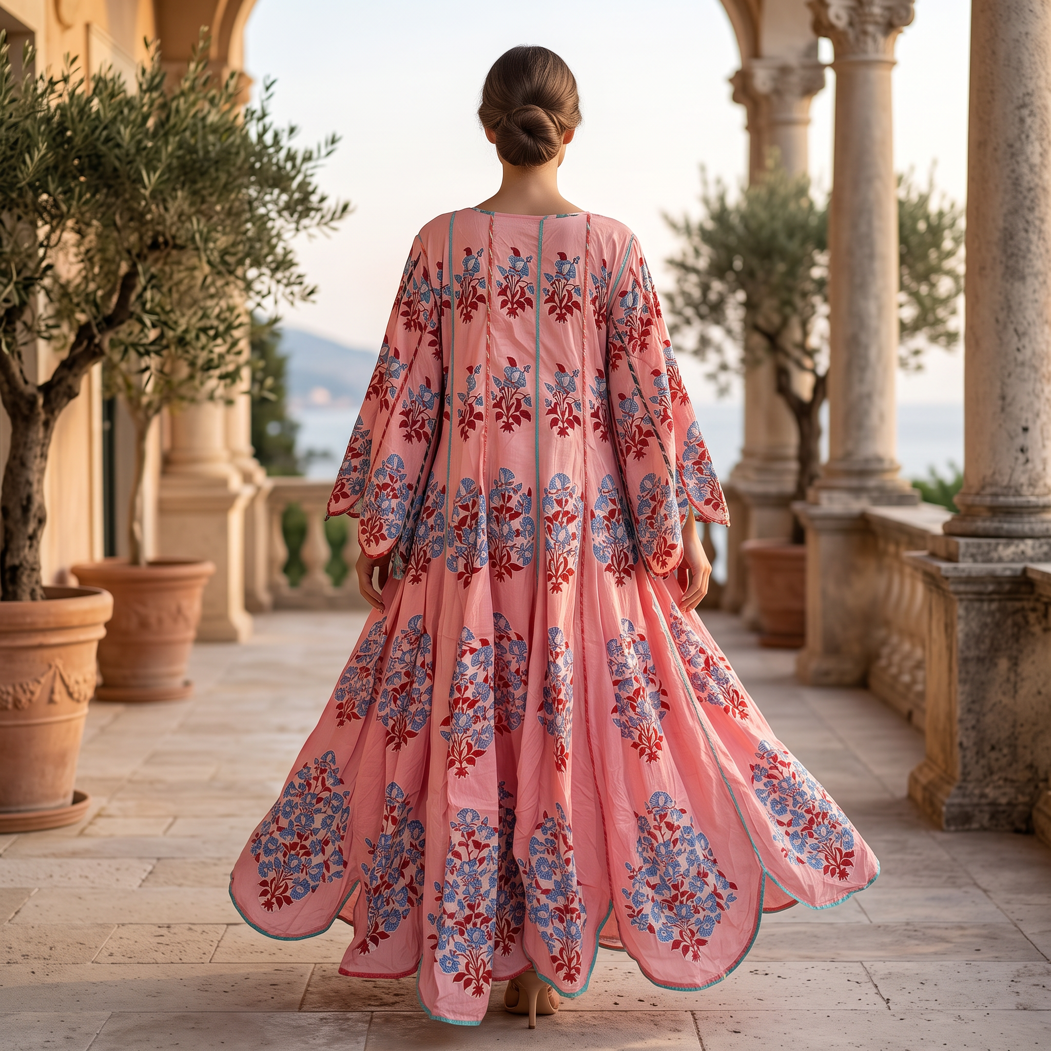 2XL/3XL Meher Crystal Cotton Dress 57" Long Jalabiya RN 432