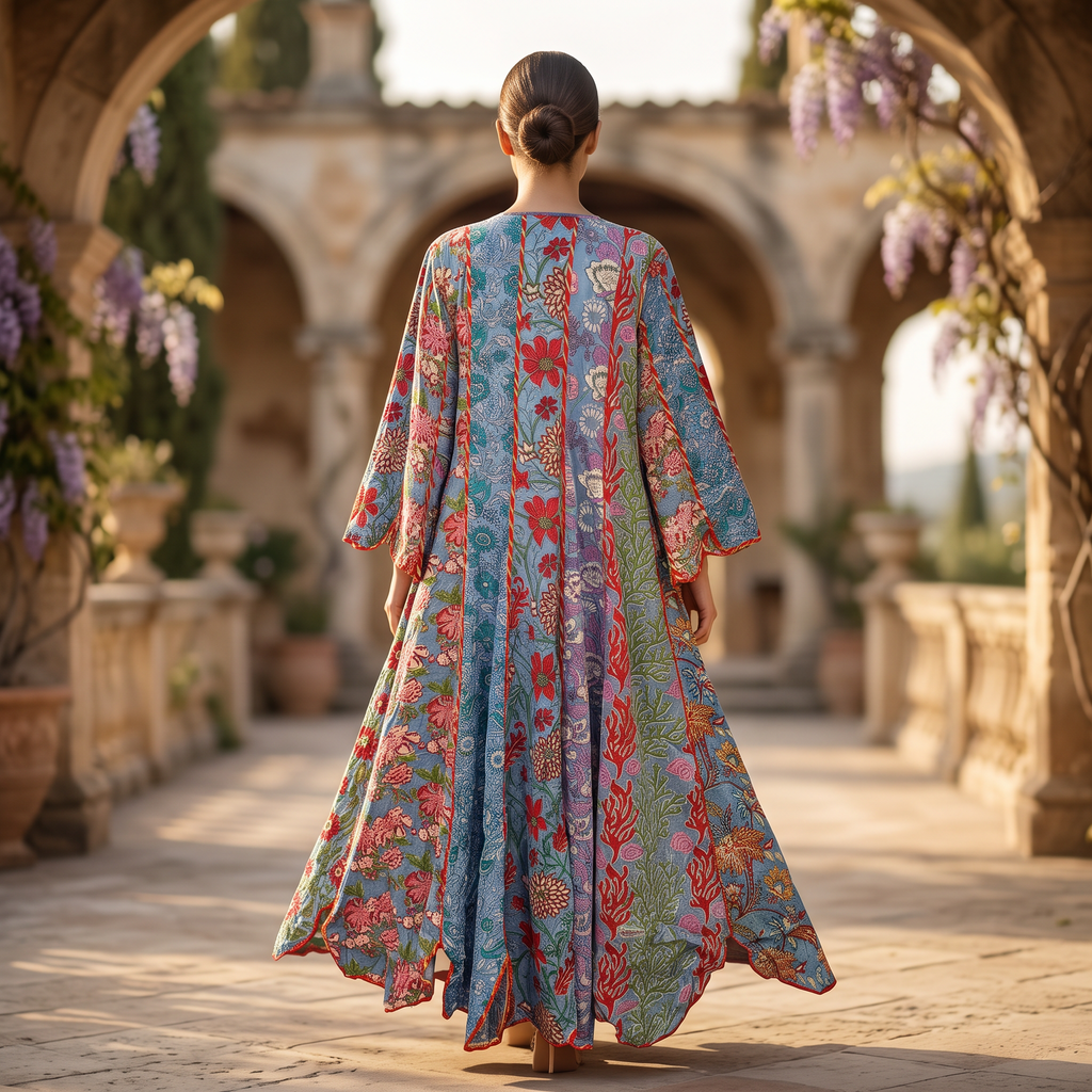 2XL/3XL Meher Crystal Cotton Dress 57" Long Jalabiya RN 433
