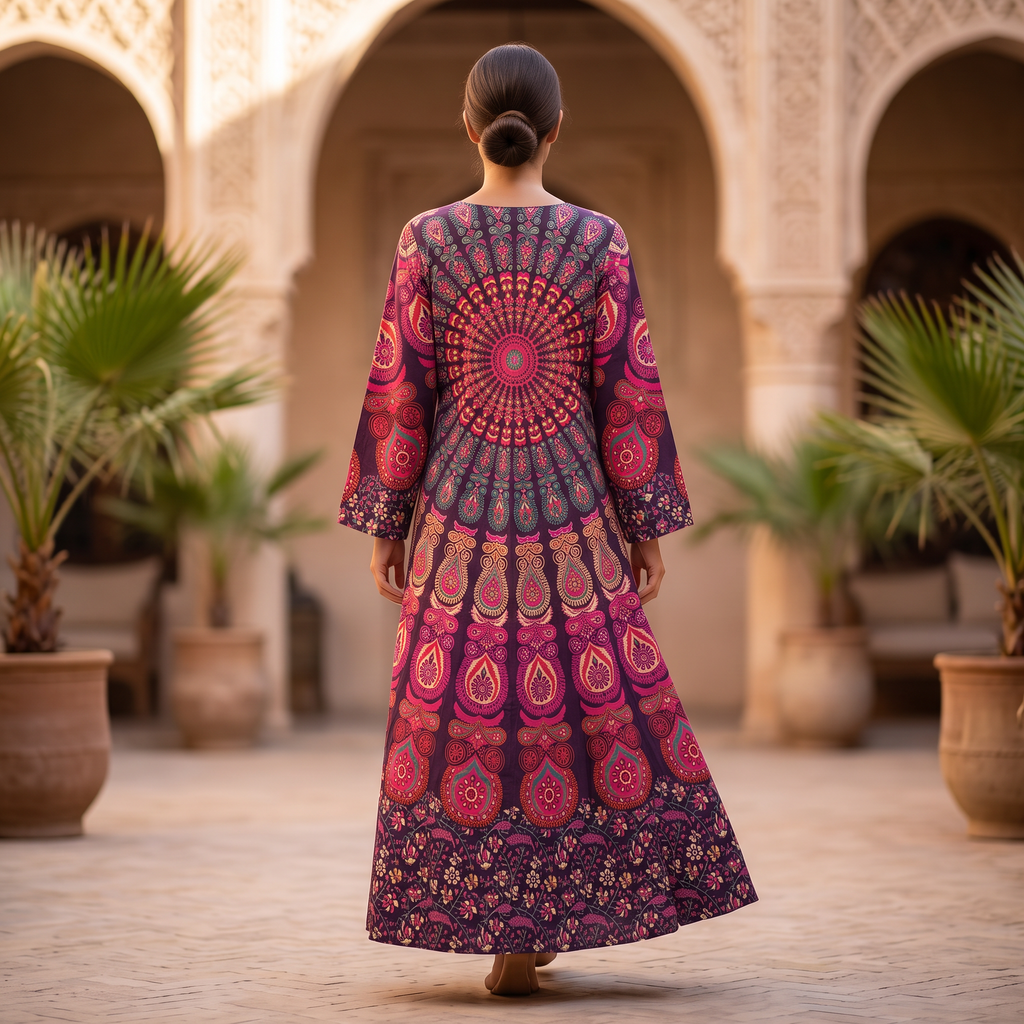 S-M Cotton Abaya & Inner Set length 57” Long RN 442