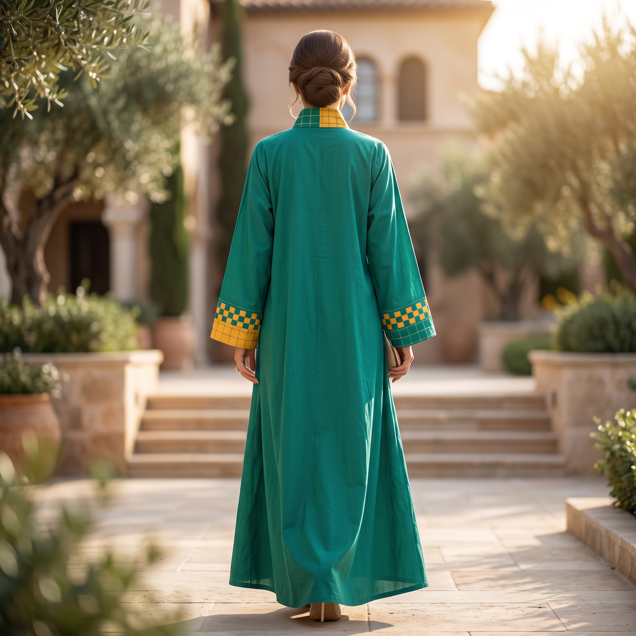 L-XL Cotton Embroidery Abaya & Inner Set length 57” Long RN 453