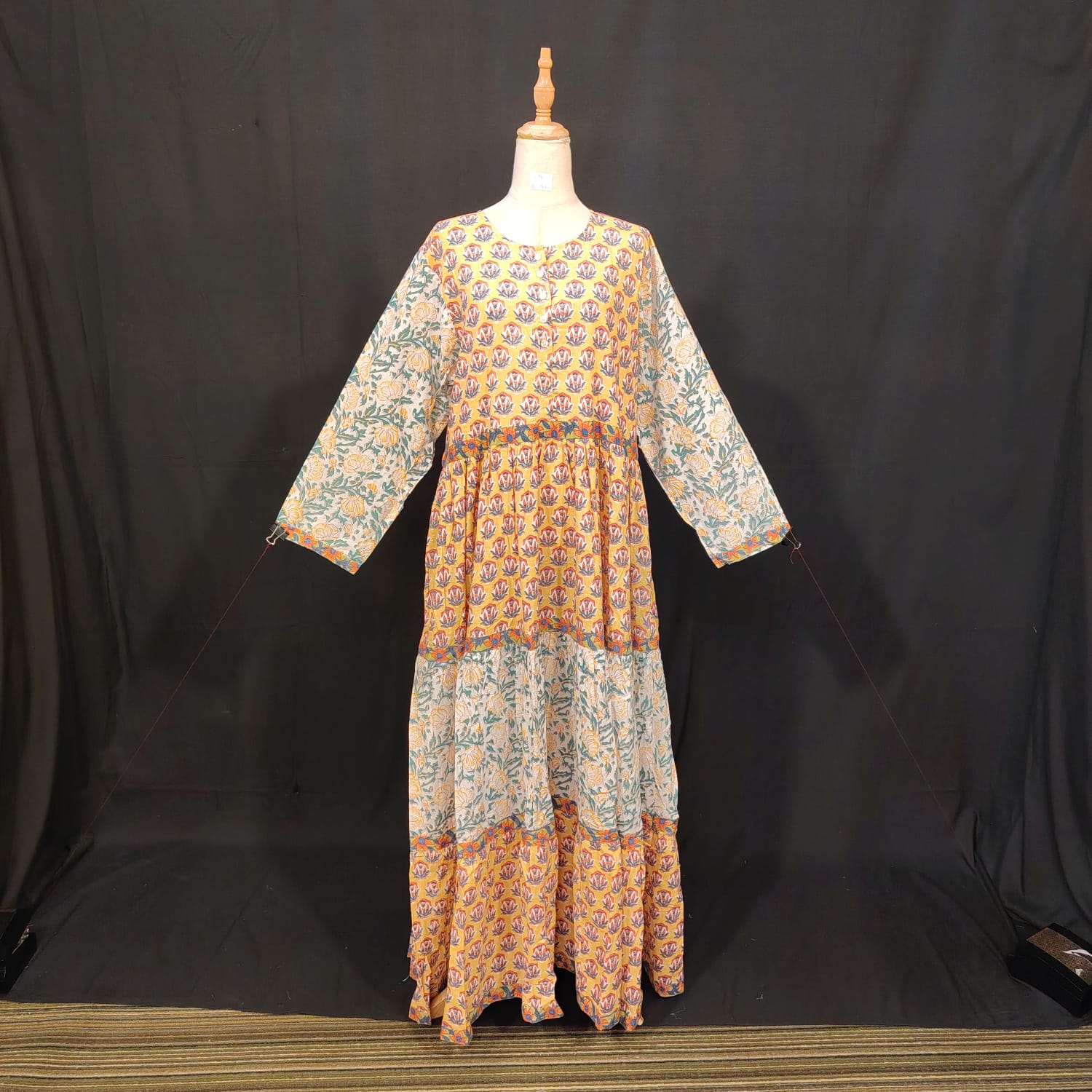L-XL Sydney Cotton Printed Dress 57" Long Jalabiya
