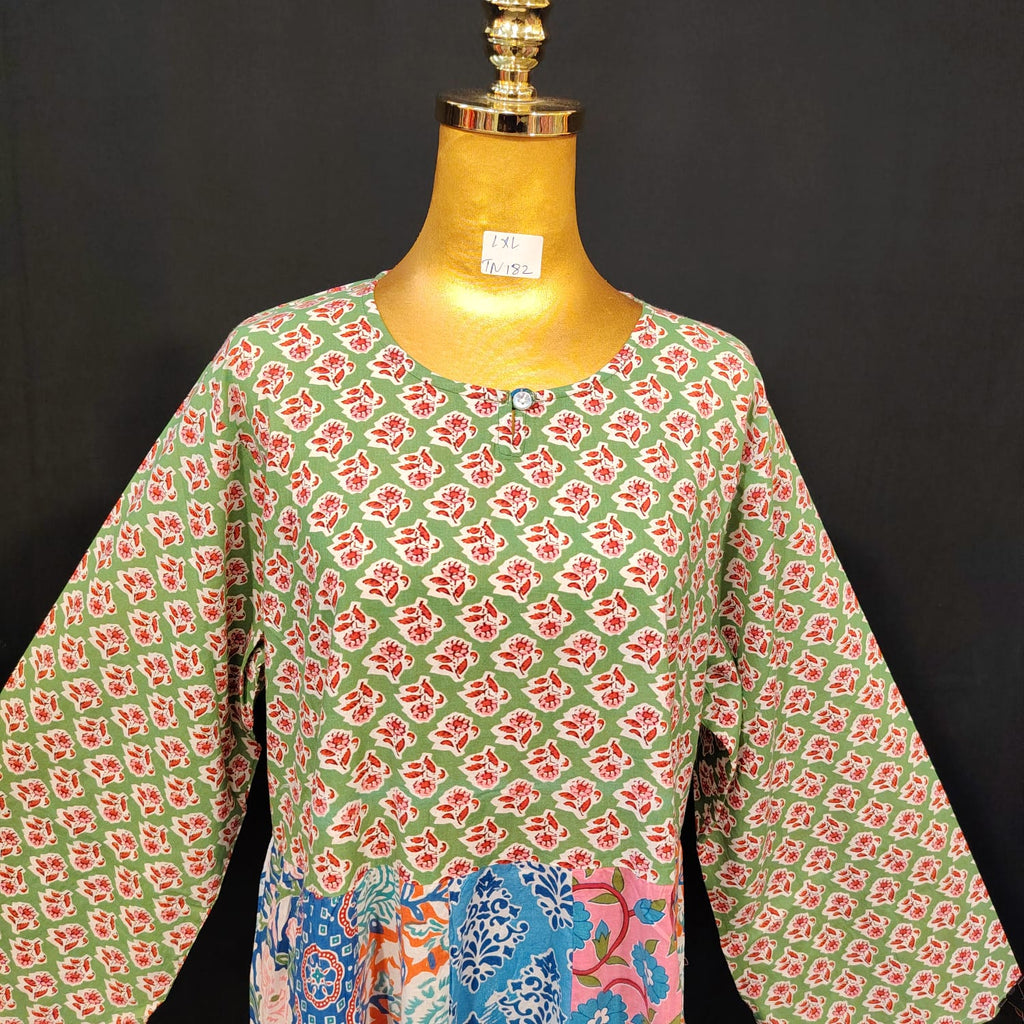 L-XL Special Cotton Printed Dress 57" Long Jalabiya