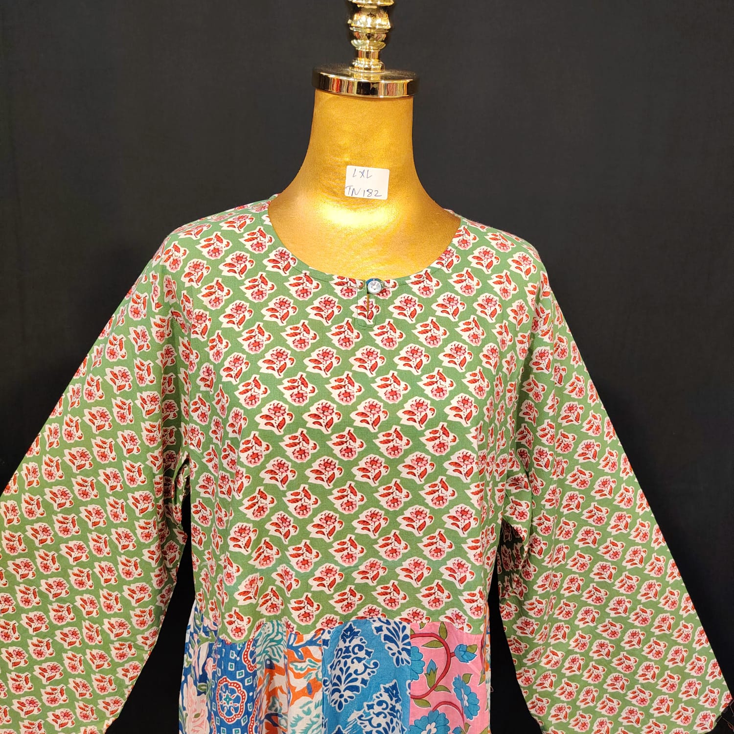 L-XL Special Cotton Printed Dress 57" Long Jalabiya