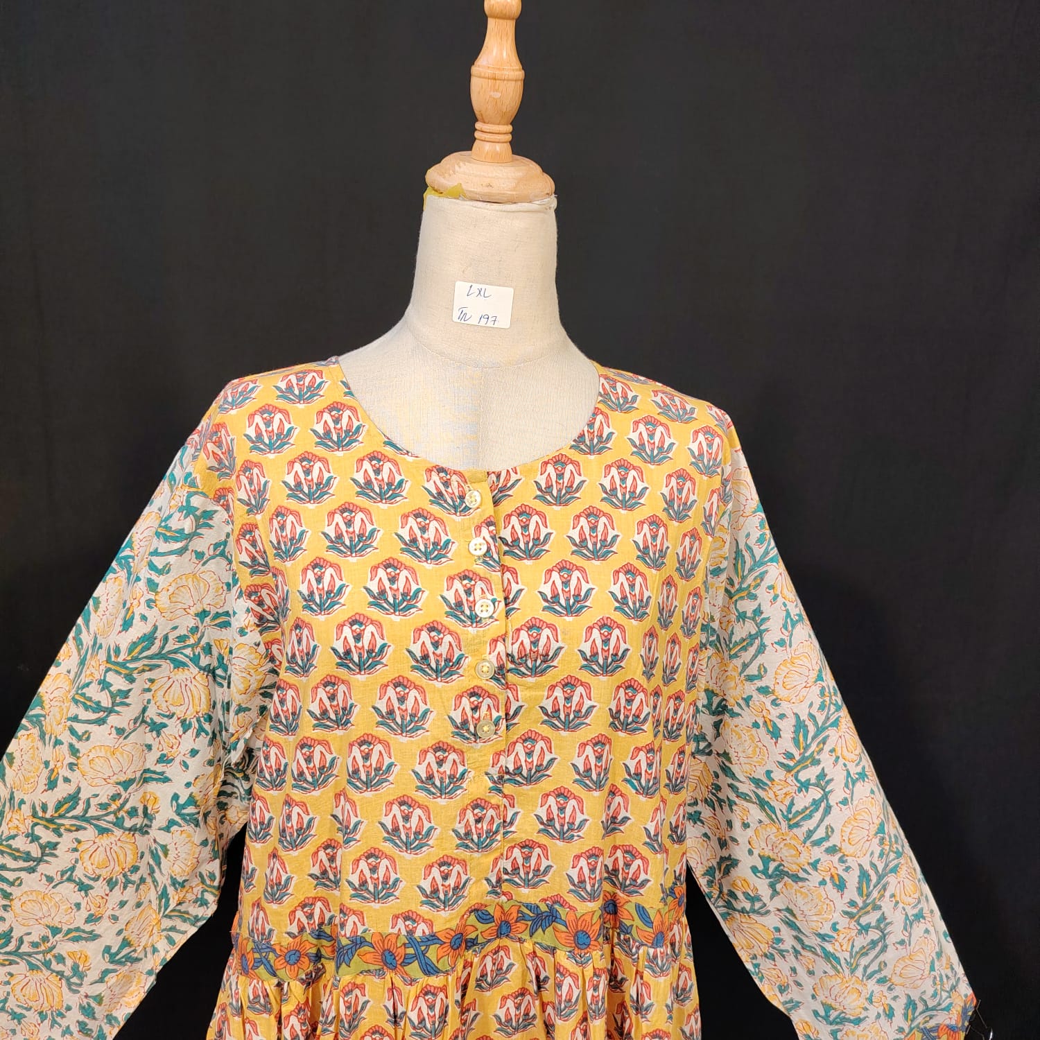 L-XL Sydney Cotton Printed Dress 57" Long Jalabiya