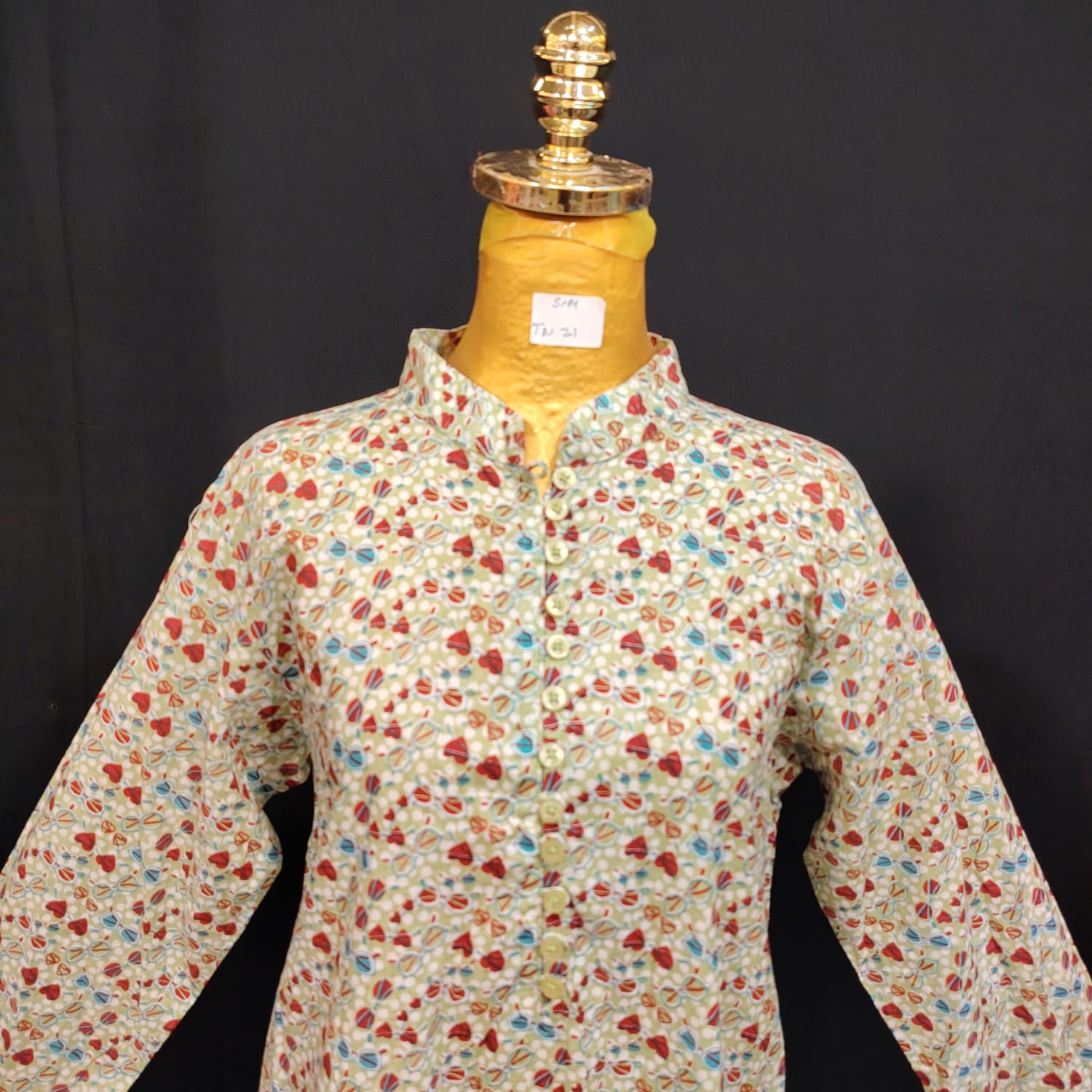 S-M Sofi Printed Cotton Dress 57" Long Jalabiya