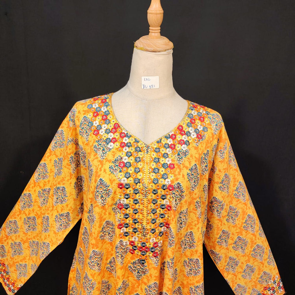 L-XL Special Cotton Printed Dress 57" Long Jalabiya