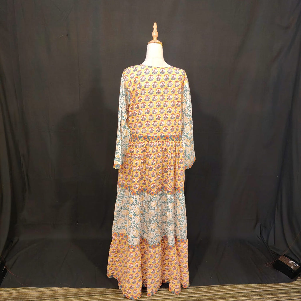 L-XL Sydney Cotton Printed Dress 57" Long Jalabiya