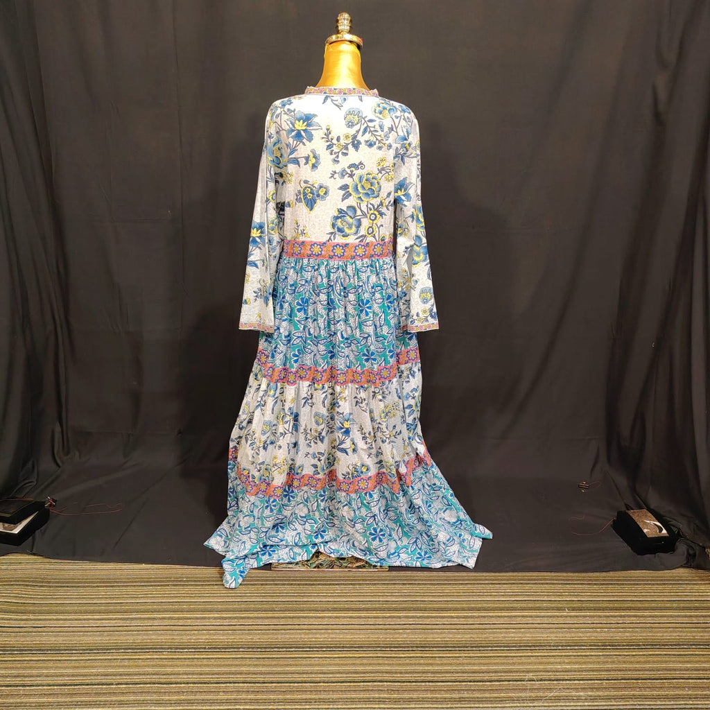 S-M Ari Cotton Printed Dress 57" Long Jalabiya