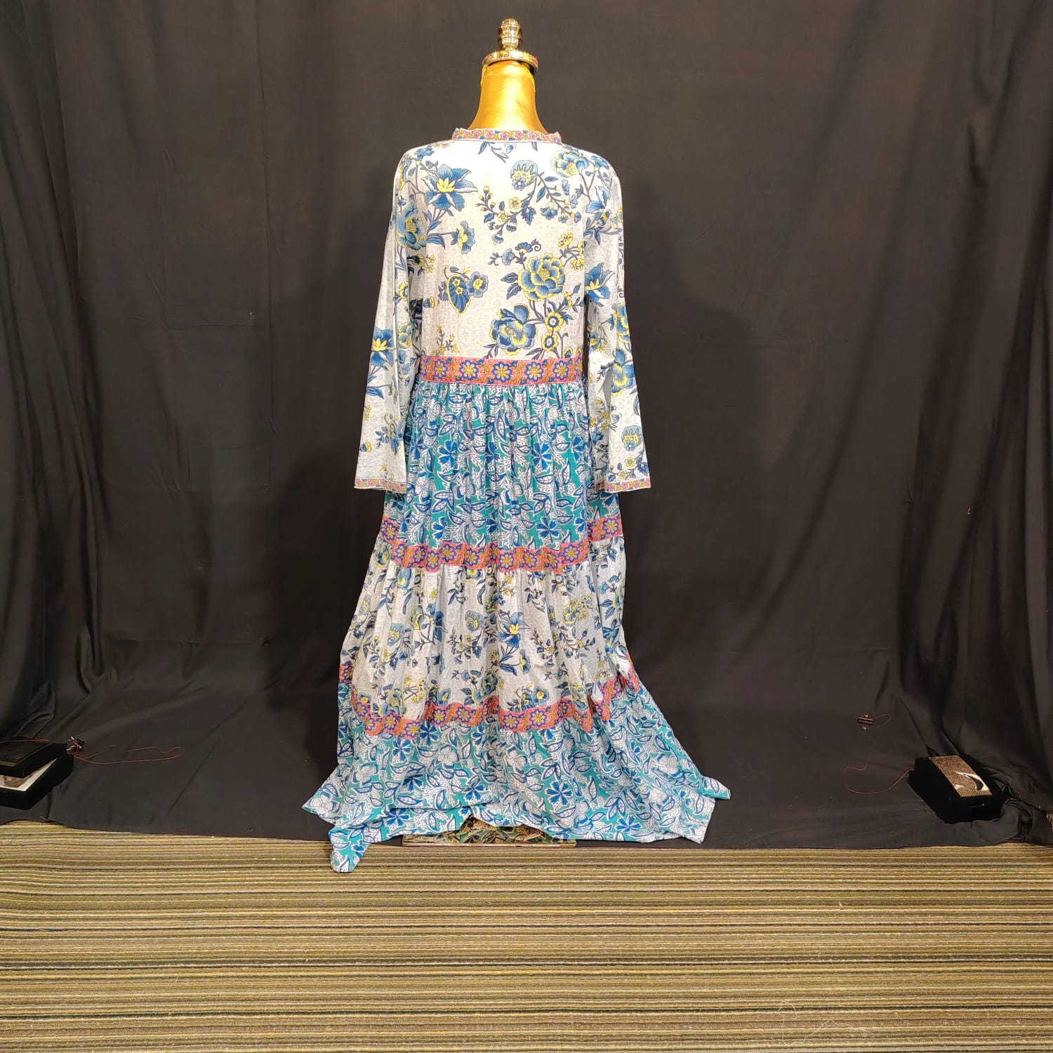S-M Ari Cotton Printed Dress 57" Long Jalabiya