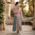 S/M Zayna Printed Cotton Dress 57" Long Jalabiya TN 174