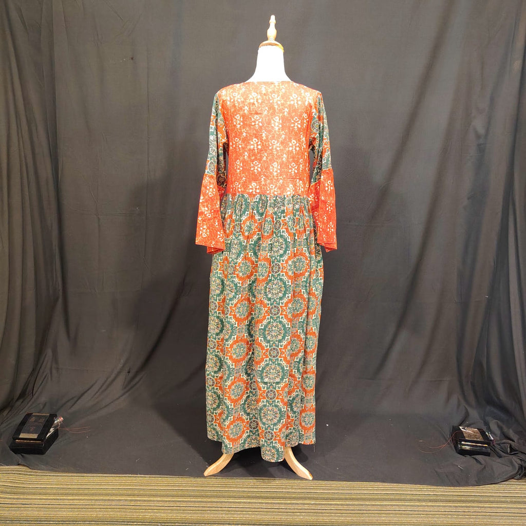 XS-S Saida Cotton Printed Dress 54" Long Jalabiya