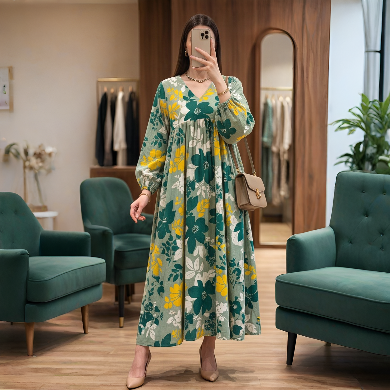Tasnim Cotton Dress Jalabiya