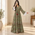 S/M Ari Crystal Printed Cotton Long Dress Jalabiya – 57