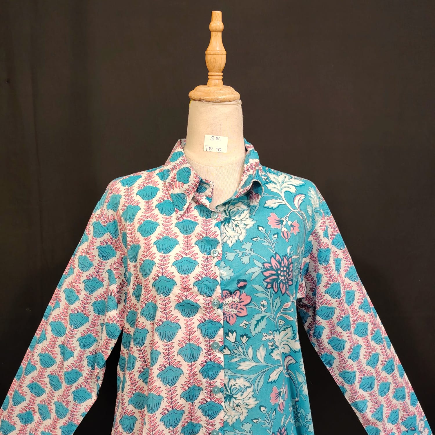 S-M Sigapore Printed Cotton Dress 57" Long Jalabiya