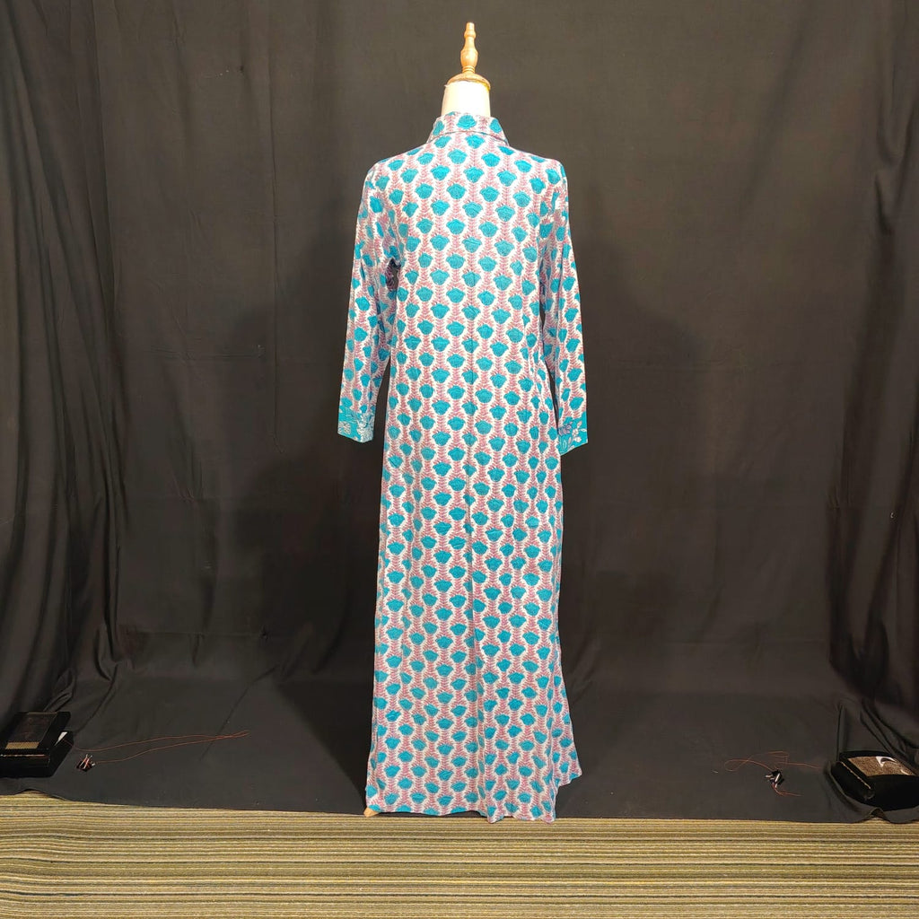 S-M Sigapore Printed Cotton Dress 57" Long Jalabiya