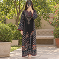 S/M Silky Digital Kaftan Printed 56"Long Jalabiya