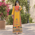 XS/S Silky Digital Kaftan Printed 55" Long Jalabiya