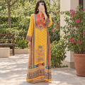 S/M Silky Digital Kaftan Printed 56"Long Jalabiya