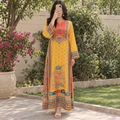 S/M Crystal Silky Digital Kaftan Printed 55"Long Jalabiya