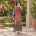 S/M Crystal Silky Digital Kaftan Printed 55"Long Jalabiya