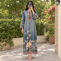 2XL/3XL Crystal Silky Digital Kaftan Printed 55"Long Jalabiya