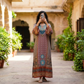 2XL/3XL Crystal Silky Digital Kaftan Printed 54"Long Jalabiya