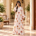 S/M Sparrow Crystal Printed Cotton Long Dress Jalabiya – 57