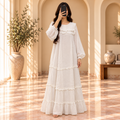 L-XL Special Crystal Printed Cotton Dress 57" Long Jalabiya