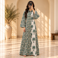 S/M Singapore Printed Cotton Long Dress Jalabiya – 57"