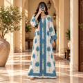 L/XL Bhopali Crystal Printed Cotton Long Dress Jalabiya – 57