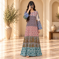 S/M Special Crystal Printed Cotton Long Dress Jalabiya – 57