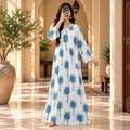 L/XL Sparrow Crystal Printed Cotton Long Dress Jalabiya – 57