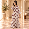 S/M Sparrow Crystal Printed Cotton Long Dress Jalabiya – 57
