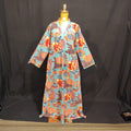 S-M Teens Printed Cotton Dress 57" Long Jalabiya