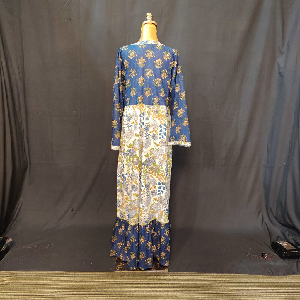 S-M Tulip Cotton Printed Dress 57" Long Jalabiya