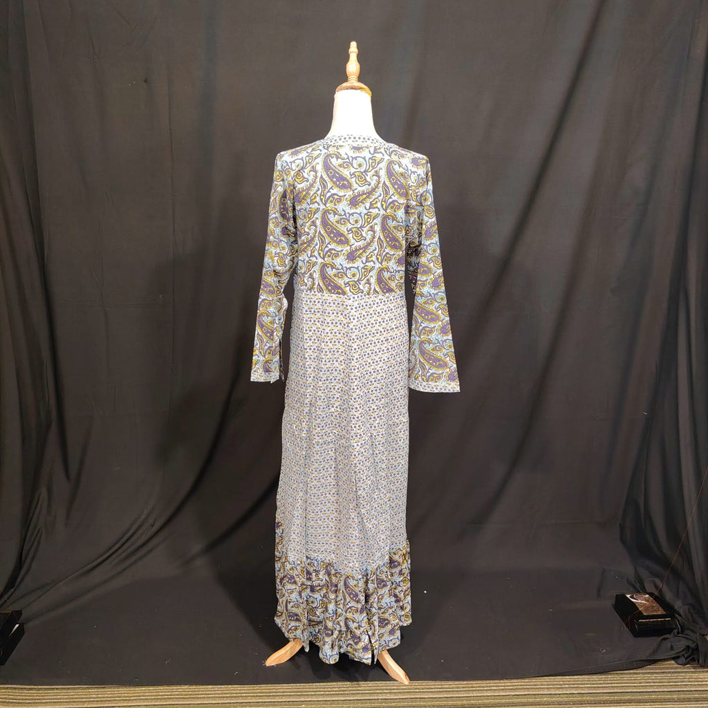 XS-S Tulip Cotton Printed Dress 54" Long Jalabiya