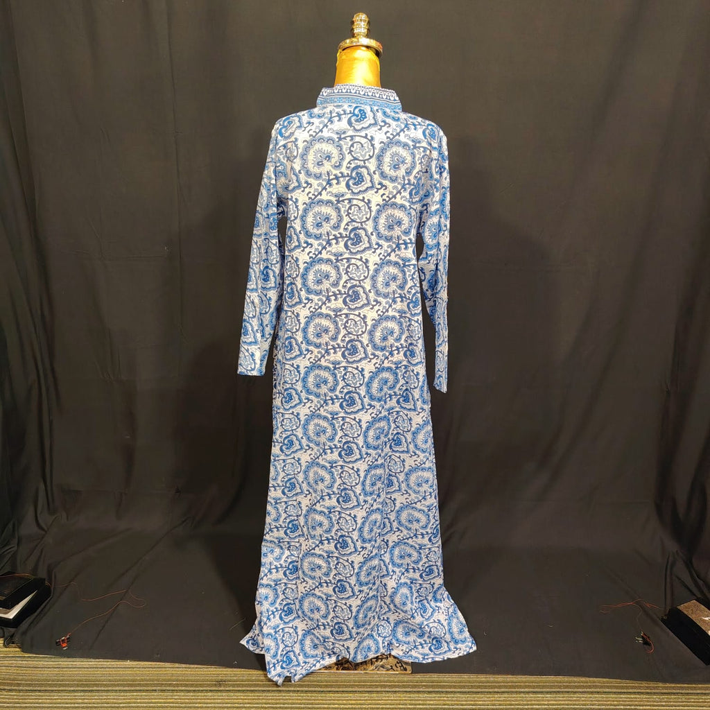S-M Teena Cotton Printed Dress 57" Long Jalabiya