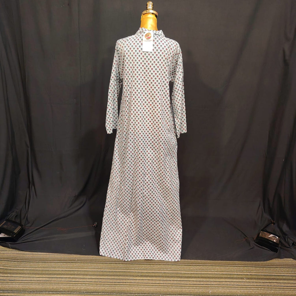 S-M Teena Cotton Printed Dress 57" Long Jalabiya