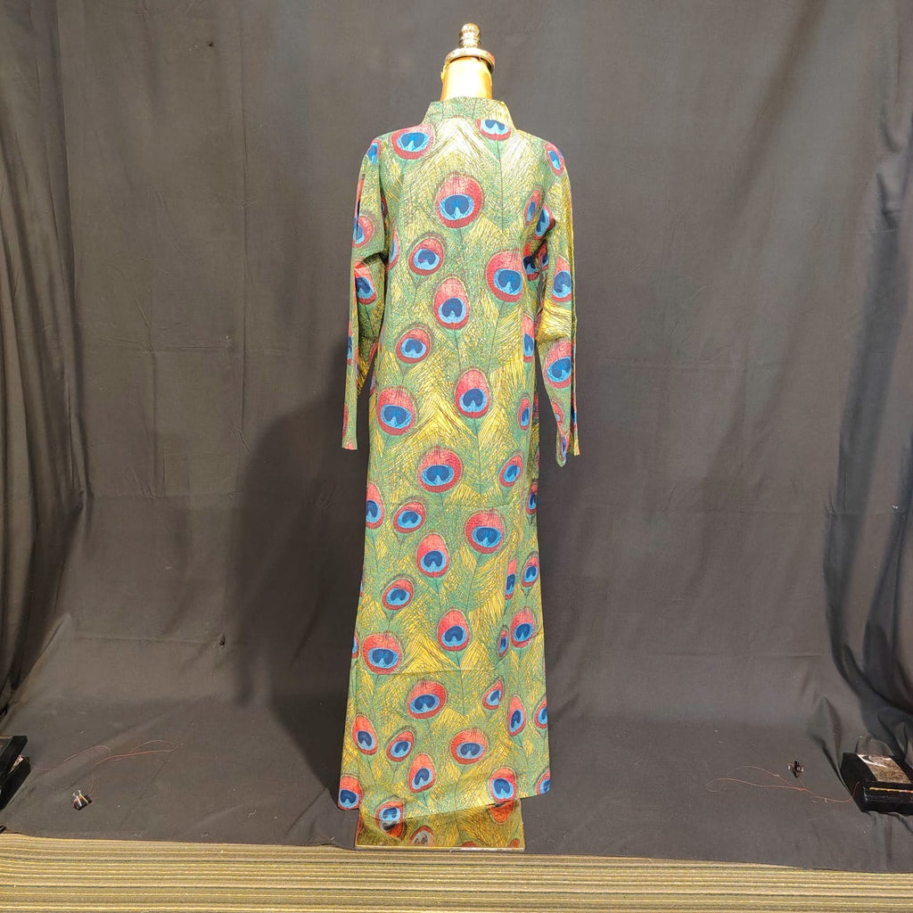 S-M Teena Cotton Printed Dress 57" Long Jalabiya