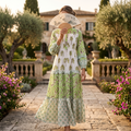 S-M Elle Printed Cotton Dress 57" Long Jalabiya TN 159