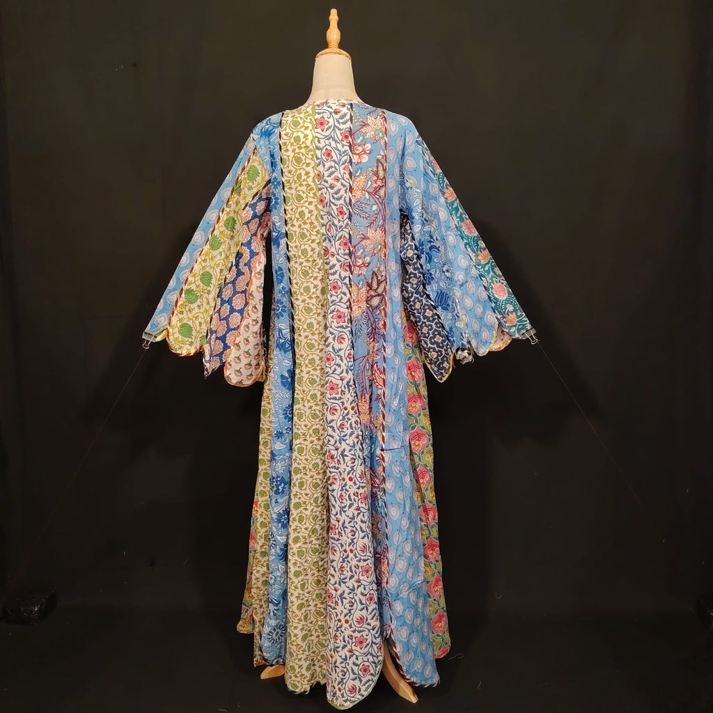 L-XL Meher Multi Printed Cotton Dress 57" Long Jalabiya TN 190