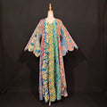L-XL Meher Multi Printed Cotton Dress 57" Long Jalabiya TN 192