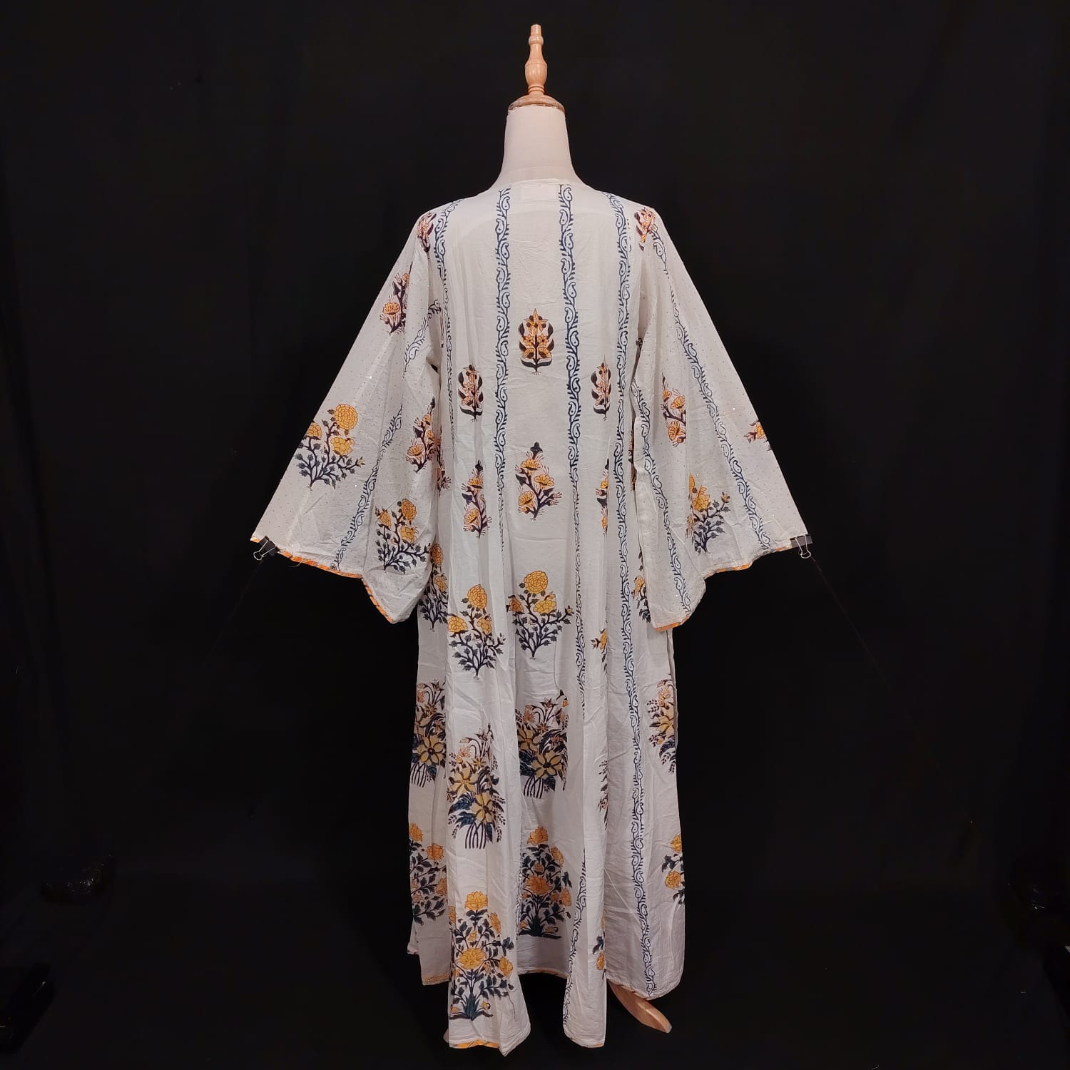 XS-S Meher Crystal Printed Cotton Dress 54" Long Jalabiya TN 201
