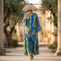 XS-S Meher Crystal Printed Cotton Dress 54" Long Jalabiya TN 211